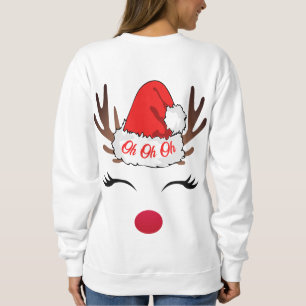 Sweatshirt Oh Oh Oh Oh Vilain Blanc Reinder Noël