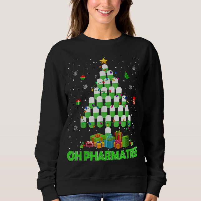 Sweatshirt Oh Pharmatree Arbre de Noël Médicaments pharmacie  (Devant)