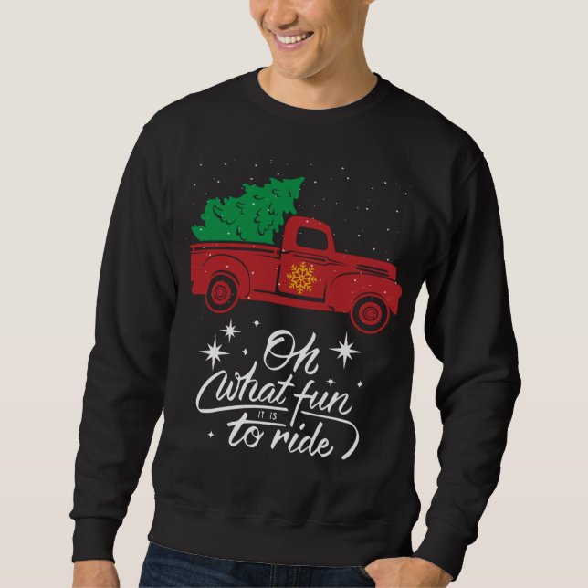 Sweatshirt Oh Quel Amusant C'Est De Circuler Noël Arbre Rouge (Devant)