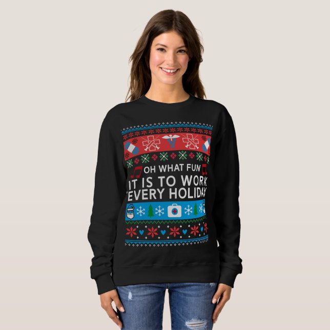 Sweatshirt Oh quel amusement c'est pour fonctionner chaque (Devant entier)