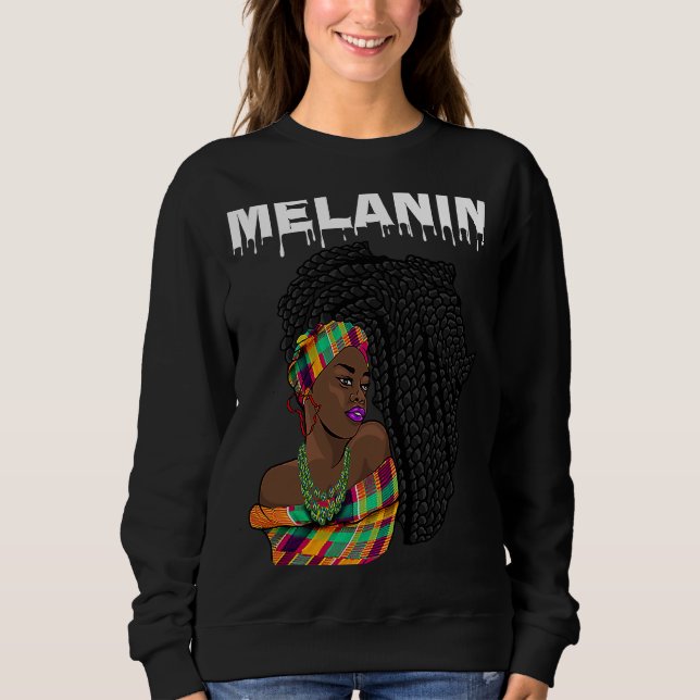 Sweatshirt Oheneba Drippin Melanin Black Queen Pride Africa (Devant)