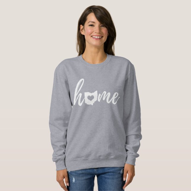 Sweatshirt Ohio Home Love Script State Heart (Devant entier)
