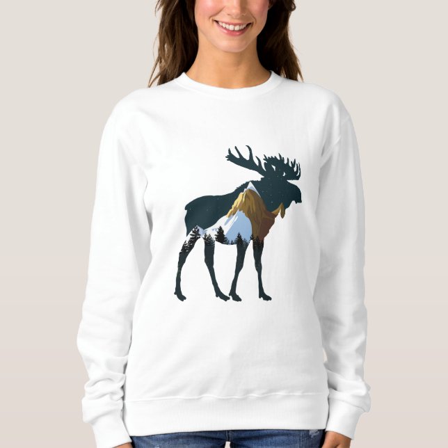 Sweatshirt Oie de la forêt nocturne (Devant)