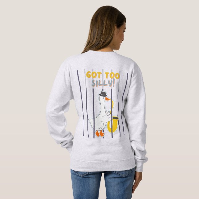 Sweatshirt Oie sotte derrière les barreaux (Dos entier)