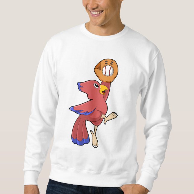 Sweatshirt Oiseau au baseball avec gant de baseball (Devant)