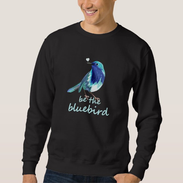 Sweatshirt Oiseau Bleu Bonheur Positivité Maman Enseignants O (Devant)