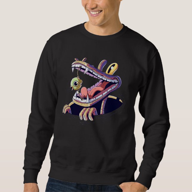 Sweatshirt Oiseau Dans La Bouche De Crocodile (Devant)