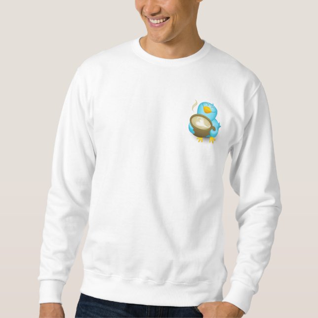 Sweatshirt Oiseau de café de gazouillement (Devant)