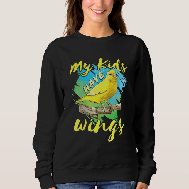Sweatshirt Oiseau de compagnie Canari Pinson Maman Papa Mes e (Devant)