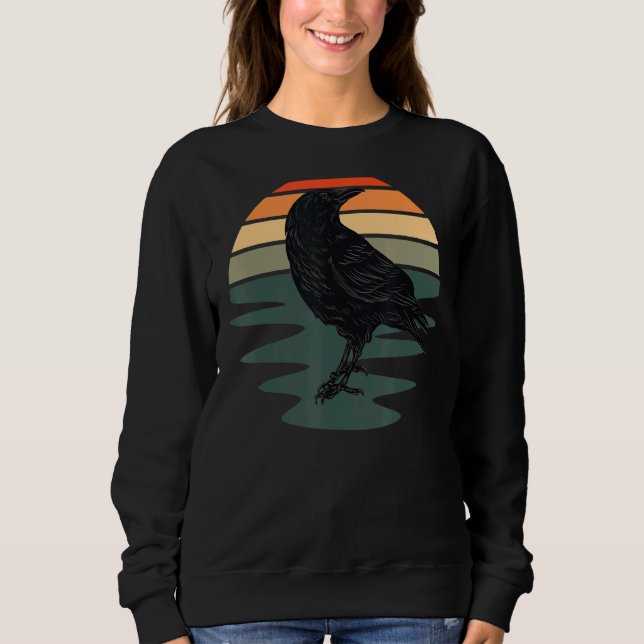 Sweatshirt Oiseau de Corbeau Silhouette Oiseau (Devant)