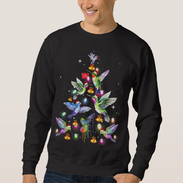 Sweatshirt Oiseau de mer porter Père Noël Noël Arbre d'éclair (Devant)