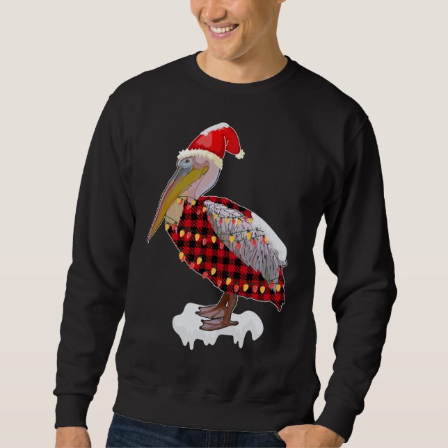 Sweatshirt Oiseau de Noël Pélican Père Noël Costume Oiseau Am (Devant)