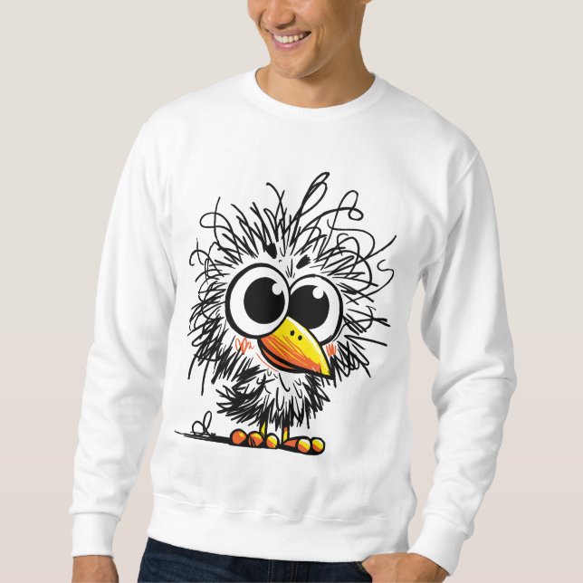 Sweatshirt Oiseau dépenaillé : Art mignon et drôle (Devant)