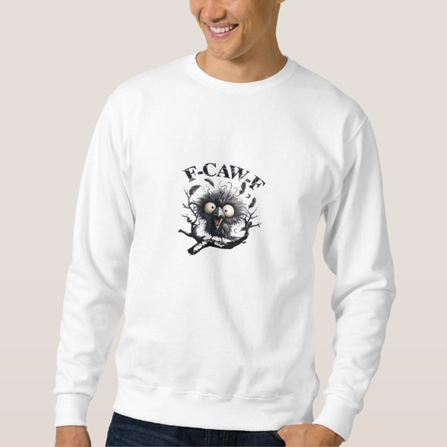 Sweatshirt Oiseau F-Caw-F d'Halloween Cool Unique (Devant)