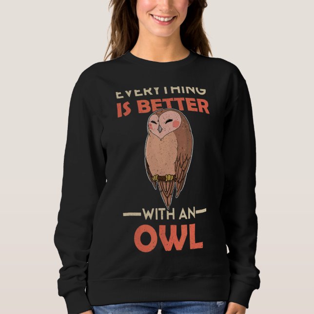 Sweatshirt Oiseaux de hibou Ornithologue Biologie Biologiste  (Devant)