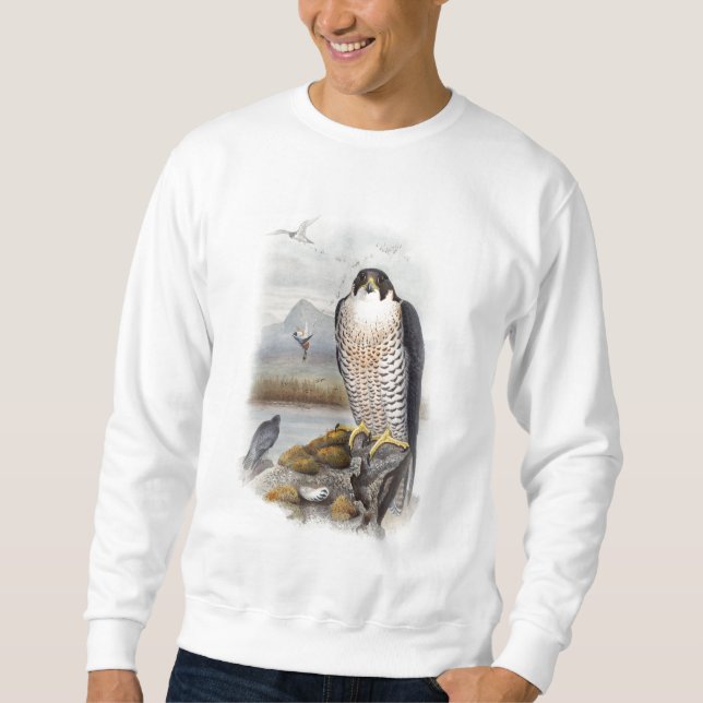 Sweatshirt Oiseaux de John Gould de faucon pérégrin de la (Devant)