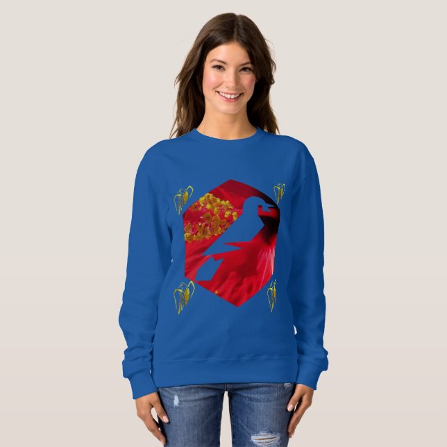 Sweatshirt oiseaux pompons (Devant entier)
