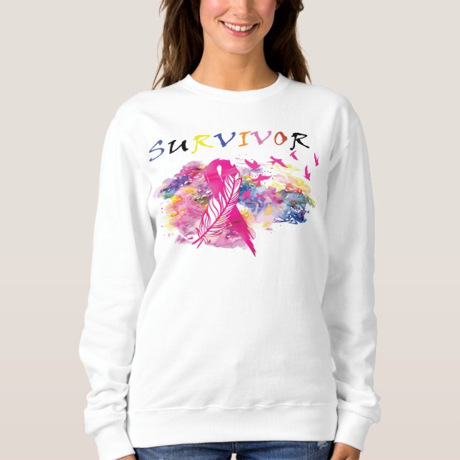 Sweatshirt Oiseaux survivants Sensibilisation au cancer du se (Devant)