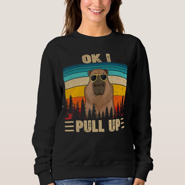 Sweatshirt Ok J'Ai Tiré Des Lunettes Capybara Mème À Benne (Devant)
