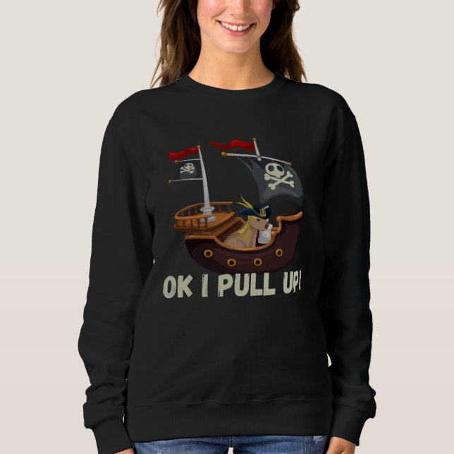 Sweatshirt Ok je monte Capybara Pirate  Animal (Devant)