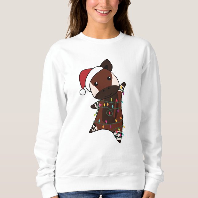 Sweatshirt Okapi Noël Neige Animaux d'hiver Okapis (Devant)