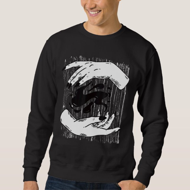 Sweatshirt Okkult Witcher mains sorcières Tarot gothique Sorc (Devant)