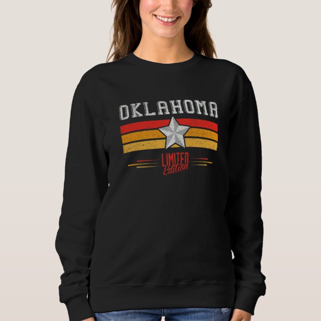Sweatshirt Oklahoma State Retro Vintage Stripes Oklahoma Gift (Devant)