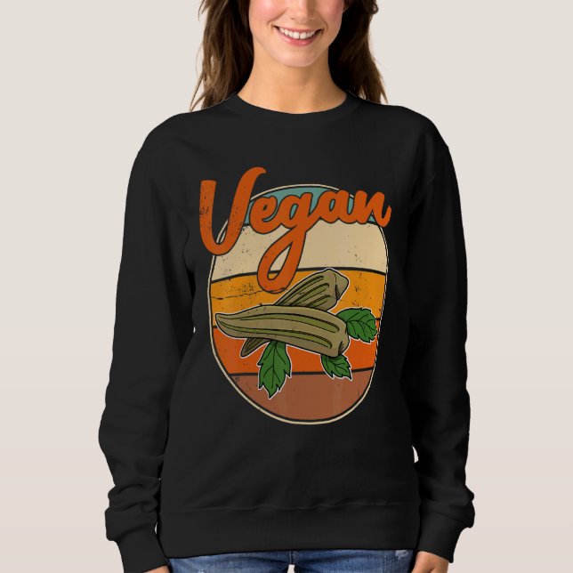 Sweatshirt Okra Vegetable Marshmallow Vegan Vegetarian (Devant)