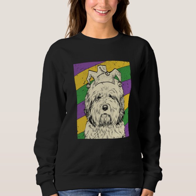 Sweatshirt Old English Sheepdog Jester Mardi Gras Dog Mom or  (Devant)