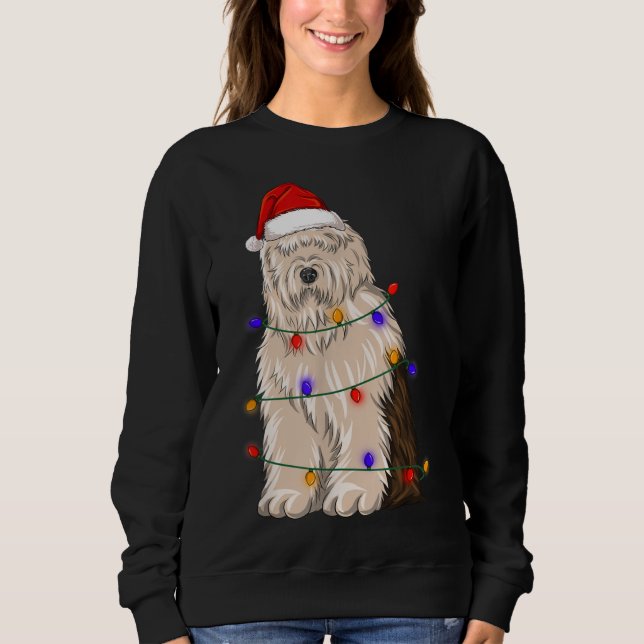 Sweatshirt Olde English Sheepdog Chien portant le Casquette d (Devant)