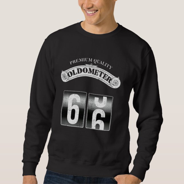 Sweatshirt Oldomètre rétro 65-66 Funny 66e anniversaire (Devant)