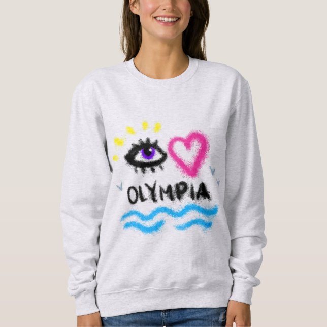 Sweatshirt Olympia du coeur des yeux (Devant)