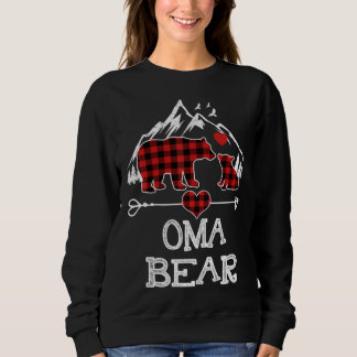 Sweatshirt Oma Bear Pajama de Noël Rouge Plaid Buffalo Famill
