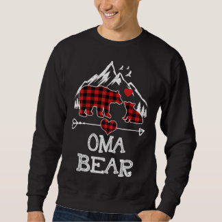 Sweatshirt Oma Bear Pajama de Noël Rouge Plaid Buffalo Famill