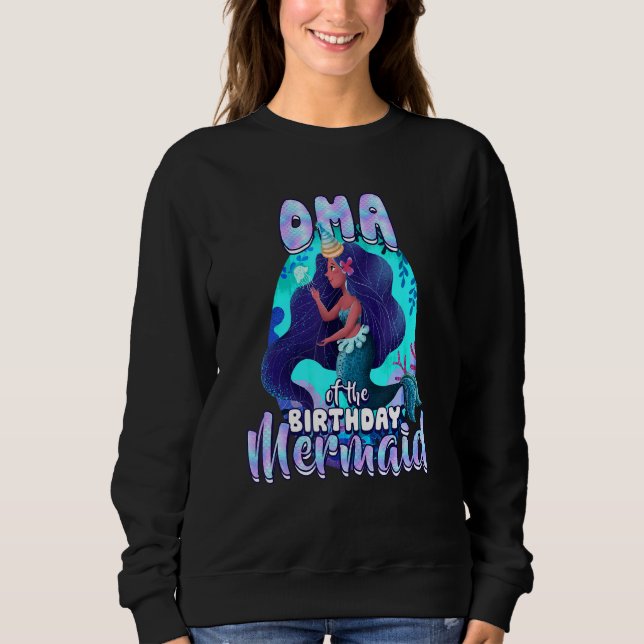 Sweatshirt Oma De La Fête De La Sirène D'Anniversaire (Devant)