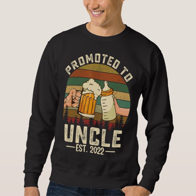 Sweatshirt Oncle Des Hommes Promu À Oncle 2022 Vinta (Devant)