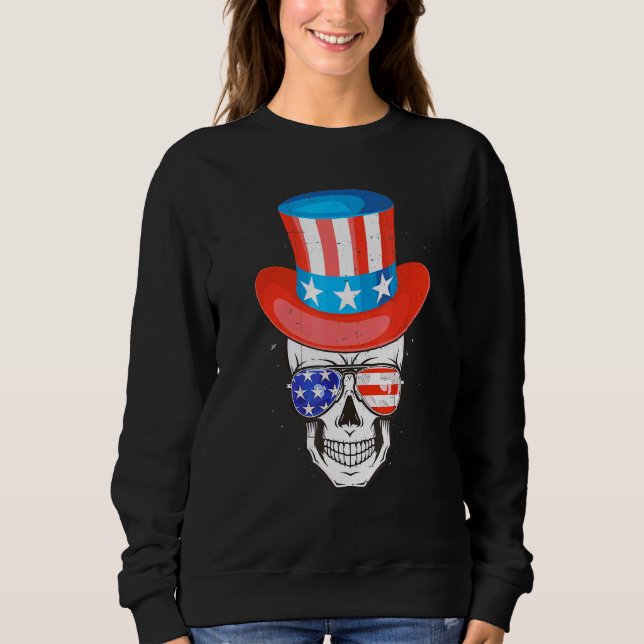 Sweatshirt Oncle du crâne Sam Jour de l'indépendance américai (Devant)