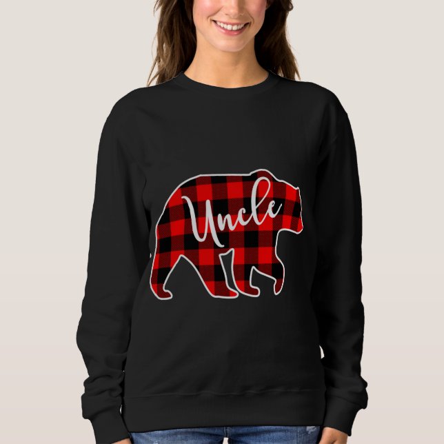 Sweatshirt Oncle Ours rouge Plaid Correspondance de famille N (Devant)