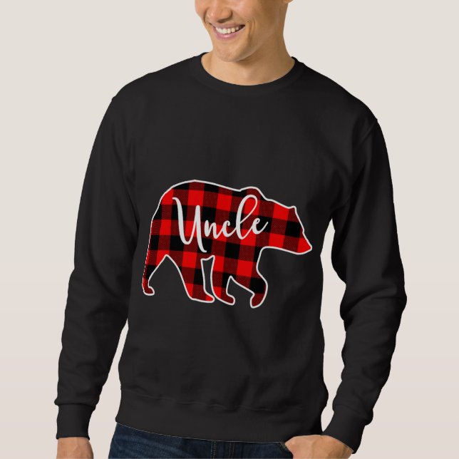 Sweatshirt Oncle Ours rouge Plaid Correspondance de famille N (Devant)