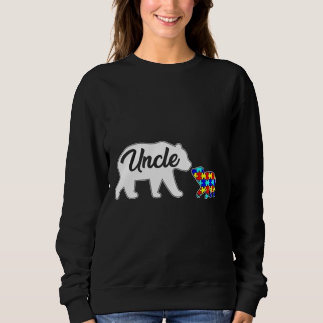 Sweatshirt Oncle Ours Sensibilisation sur l'autisme Amour Sou (Devant)