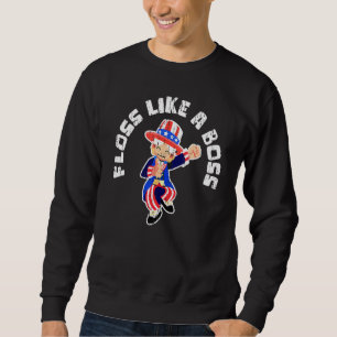 Sweatshirt Oncle Sam 4 juillet Floss Comme Un Patron