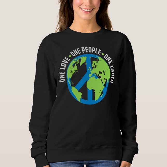 Sweatshirt One Earth People Love Environnement Planète Jour d (Devant)