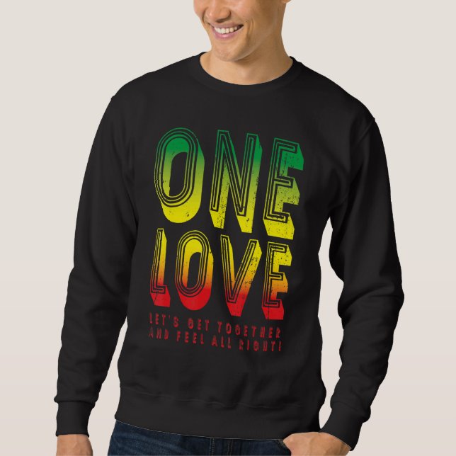 Sweatshirt One Love For Reggae Rasta 3 (Devant)