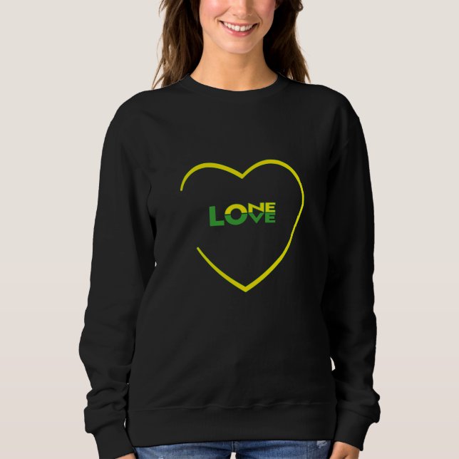 Sweatshirt One Love One Heart drapeau jamaïcain couleurs avan (Devant)