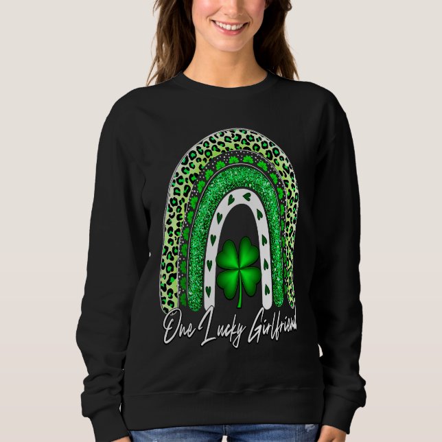 Sweatshirt One Lucky Girlfriend Matching Family St Patricks D (Devant)