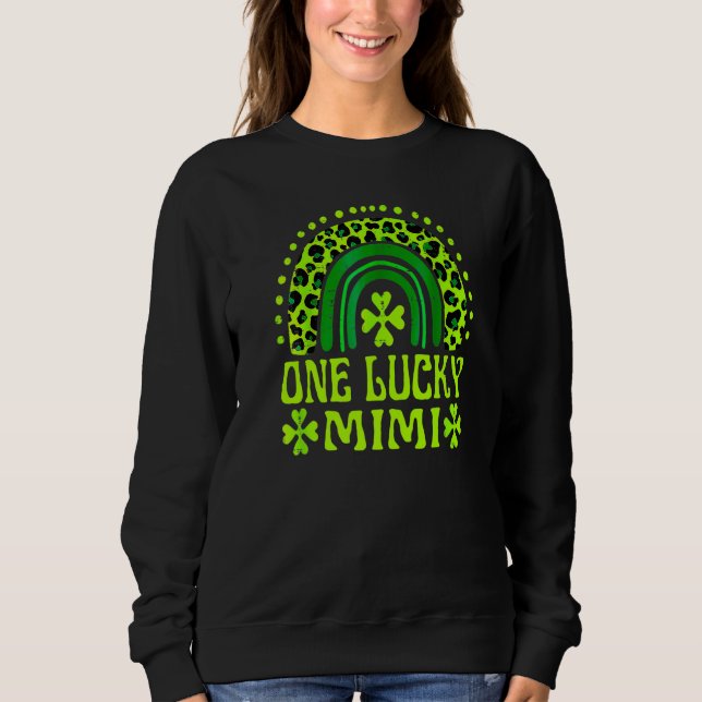 Sweatshirt One Lucky mimi Family St Patrick's Day Rainbow Leo (Devant)