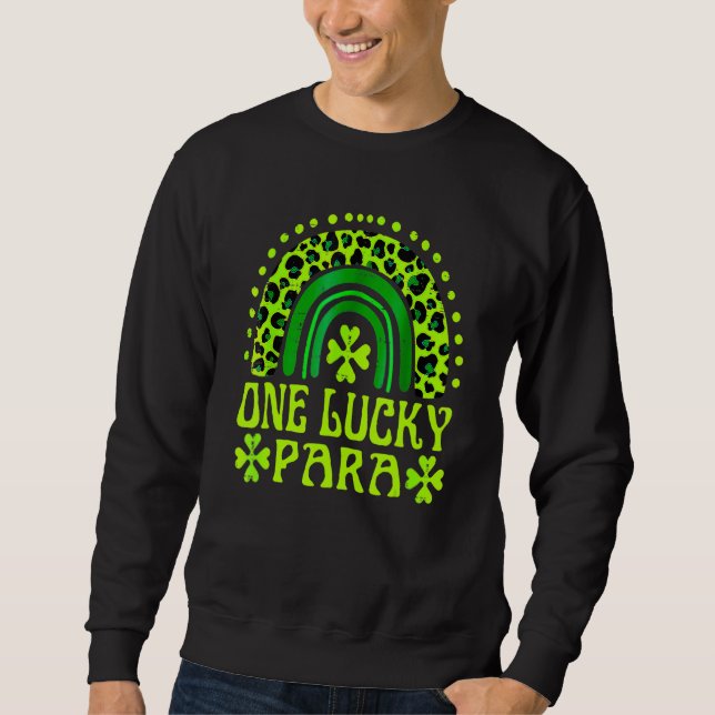 Sweatshirt One Lucky Para Family St Patrick's Day Rainbow Leo (Devant)