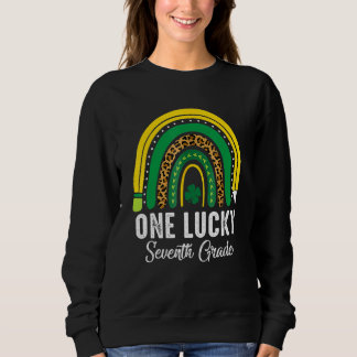 Sweatshirt One Lucky Seventh Grade Rainbow St Patricks Day Te
