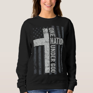Sweatshirt ONE NATION UNDER GOD - Christian Worship Cross Fla