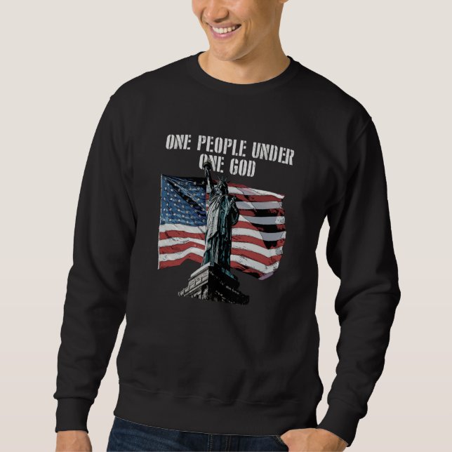 Sweatshirt One People under One God Patriotic American Patrio (Devant)